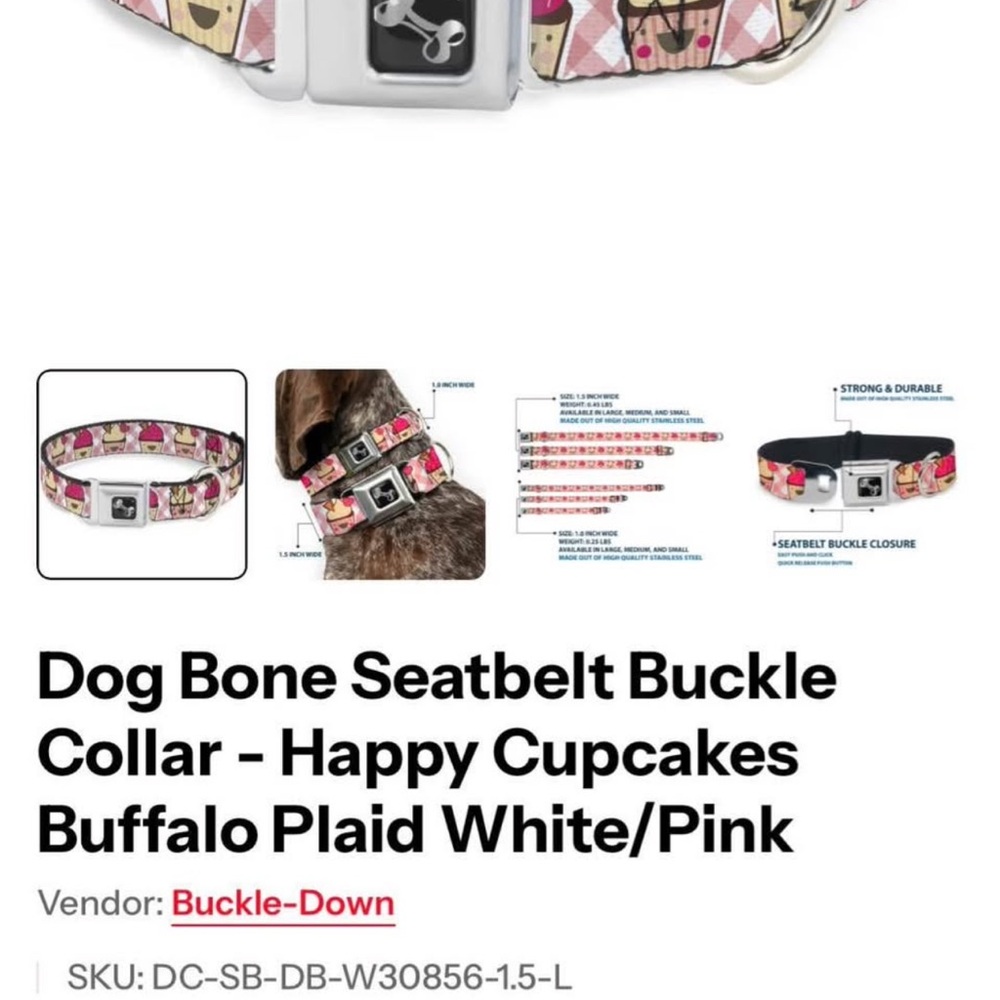 Buckle-Down Pet Collar Size Chart - Picture 3 of 5